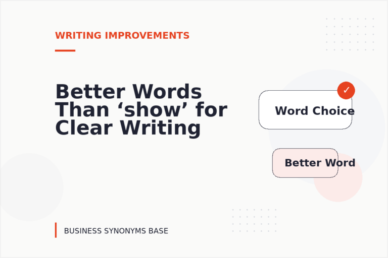 Better Words Than ‘show’ for Clear Writing