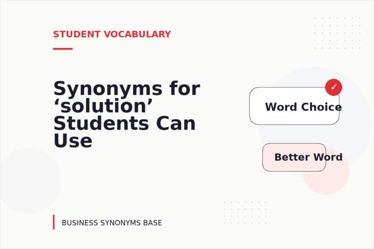 Synonyms for ‘solution’ Students Can Use