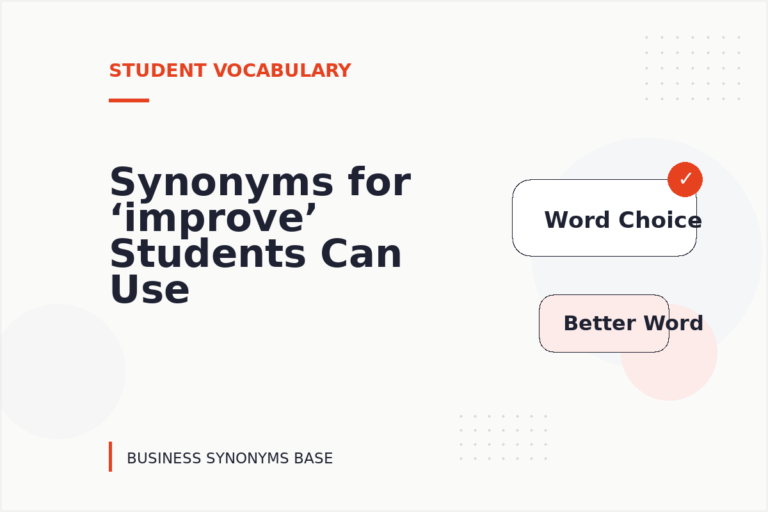 Synonyms for ‘improve’ Students Can Use